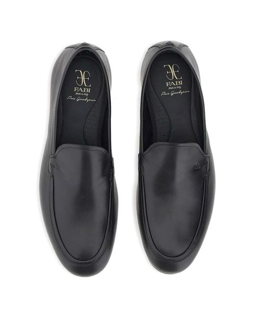 Fabi White Leather Flat Loafers for men