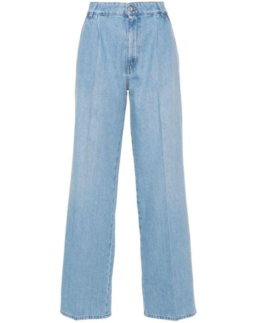 Miu Miu Jeans Met Toelopende Pijpen in het Blue