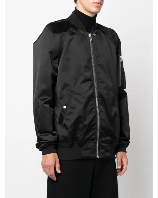 Rick Owens Black Zip-Up Bomber Jacket for men