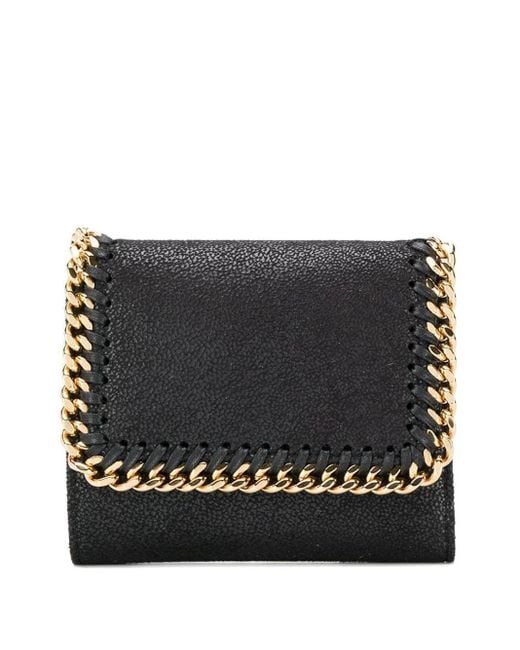 Stella McCartney Black Chain Flap Wallet