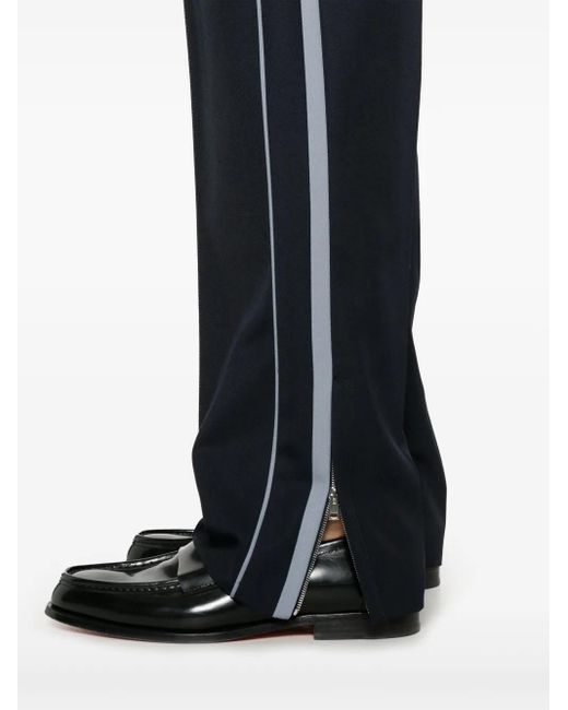 Gucci Blue Logo-Patch Trousers for men
