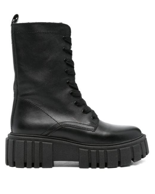 Marc O' Polo Black 55Mm Lace-Up Leather Boots