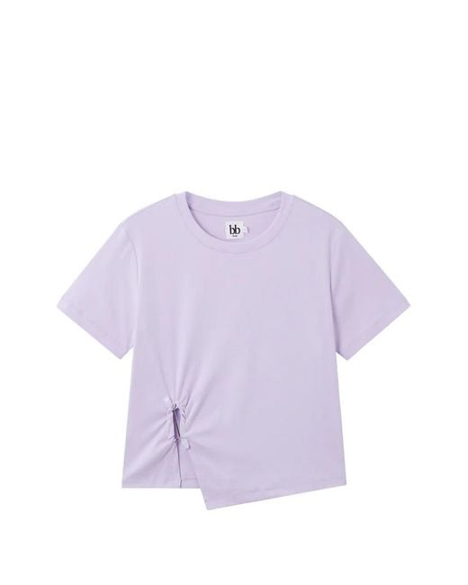 B+ AB Purple Asymmetrical Ring-Detail T-Shirt
