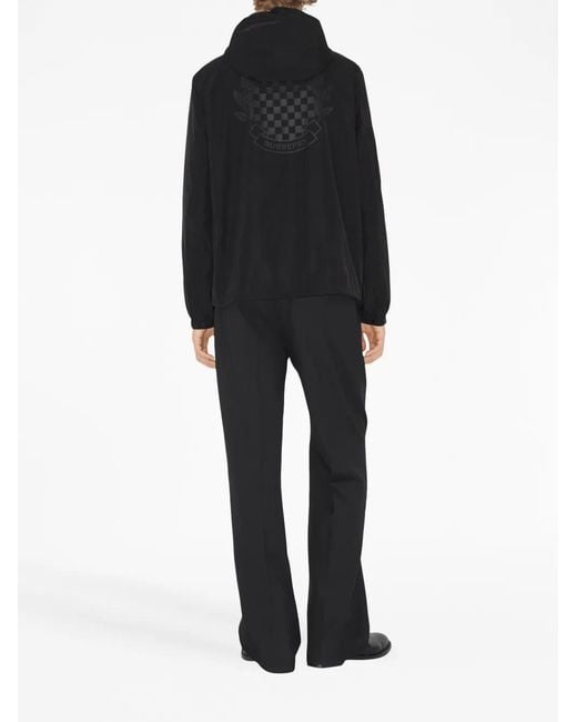 Burberry Black Logo-Print Long-Sleeve Hoodie for men