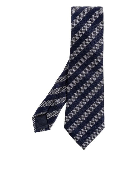 Giorgio Armani Blue Striped Silk Tie for men