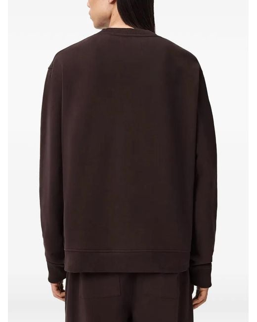 AllSaints Brown Asher Ramskull Logo Sweater for men