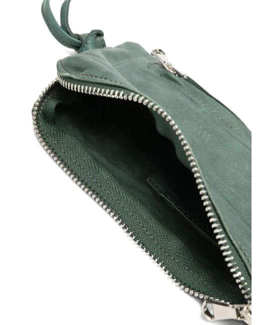 SOMMET Green Neck Pouch Leather Shoulder Bag