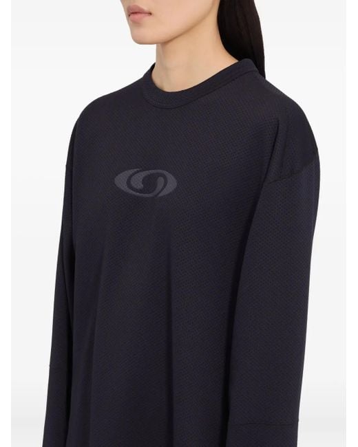 MM6 MAISON MARGIELA X SALOMON Blue Textured Logo-Embellished Sweatshirt