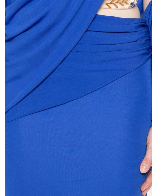 Christopher Esber Encased Nature Gedrapeerde Asymmetrische Jurk in het Blue