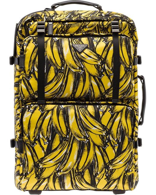 Trolley con stampa banane di Prada in Yellow da Uomo