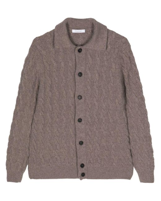 Cruciani Brown Cable-knit Cardigan for men