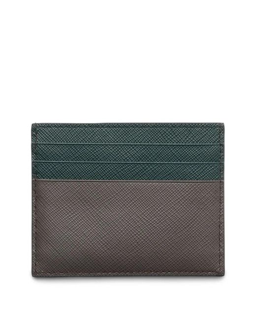 Prada Gray Two-Tone Card Holder for men