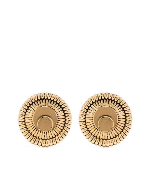 MARINE SERRE Metallic Regenerated Buttons Stud Earrings
