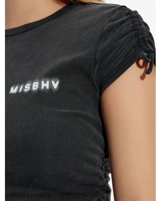 M I S B H V Black T-Shirt mit Kordelzug