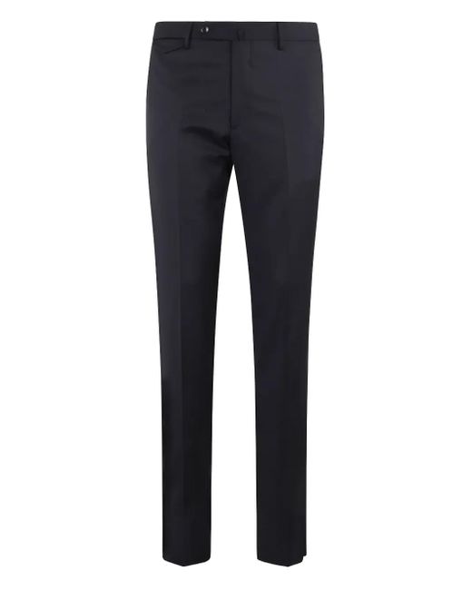 Tagliatore Blue Wool Straight-Leg Trousers for men