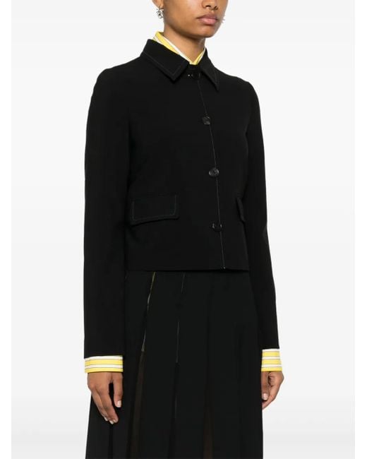 Marni Black Contrast-Stitching Jacket