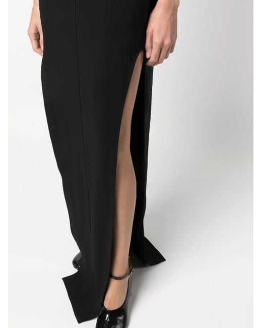 Abito Lungo Con Scollo A V di Rick Owens in Black