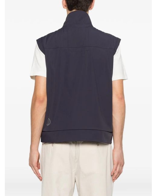Murphy & Nye Blue Logo-Print High-Neck Gilet for men
