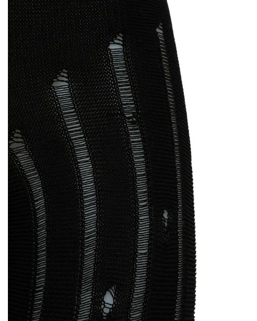 Laneus Black Knitted Flared Trousers