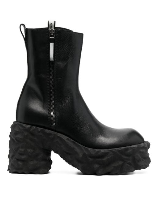 Premiata Black 110Mm Zip-Up Chunky Leather Boots