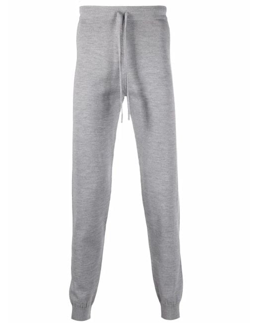 Corneliani Gray Drawstring Virgin Wool-Blend Track Pants for men