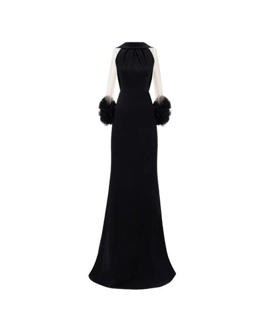 Gemy Maalouf Black Halterneck Slim-Cut Dress