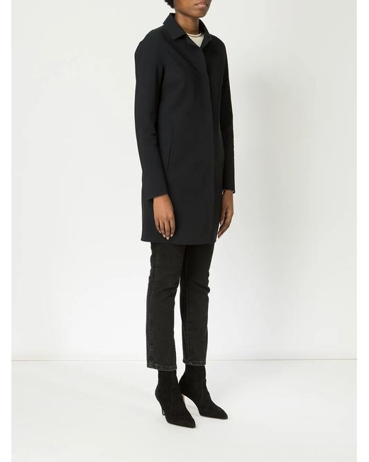Herno Black Plain Car Coat