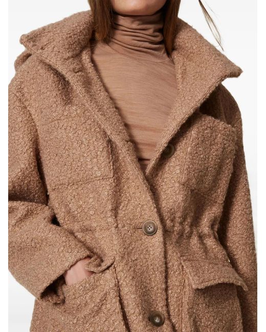 Twinset Natural Curly-Finish Parka Coat