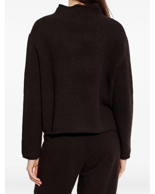 Lisa Yang Black Nelsy Ribbed High-Neck Sweater