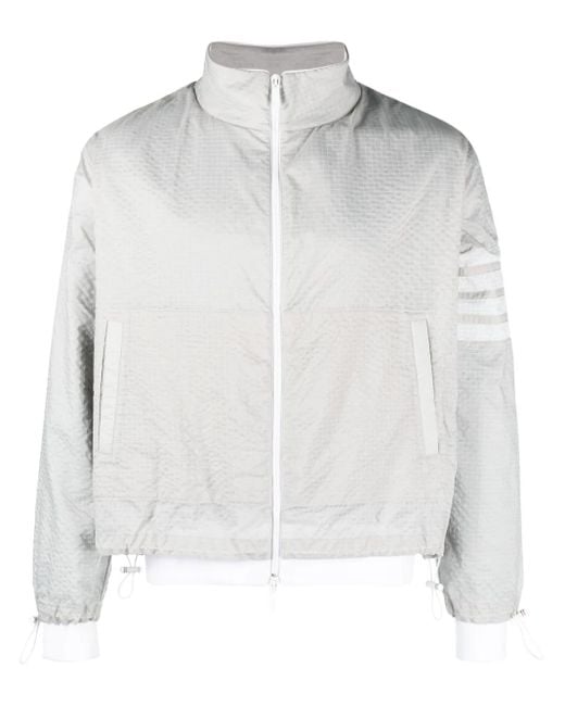 Thom Browne White 4-Bar Ripstop Jacket for men
