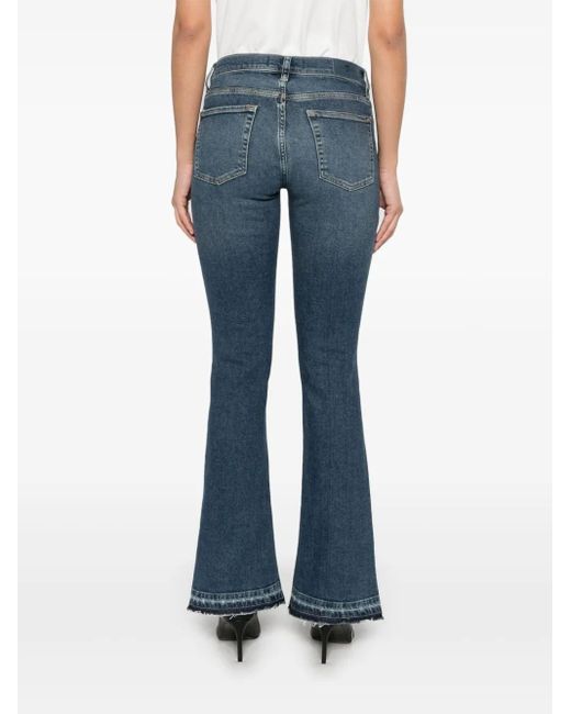 7 For All Mankind Blue Bootcut Tailorless Jeans