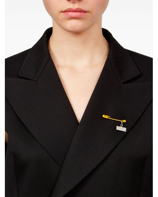 MM6 by Maison Margiela Logo Plaque Safety Pin Brooch in Yellow | Lyst