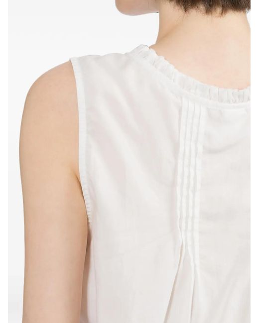 AAPE BY A BATHING AP White Pin-Tuck Drawstring Top