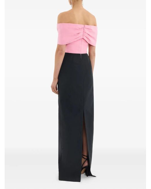 Rebecca Vallance Pink Amaro Off-Shoulder Maxi Dress