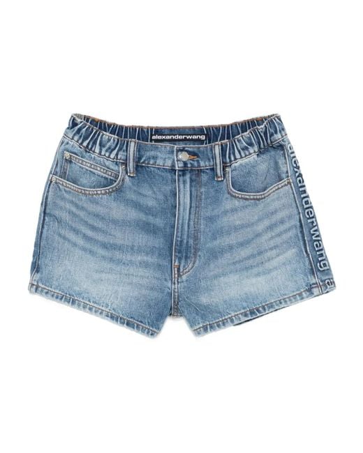 Alexander Wang Marathon Denim Shorts in het Blue