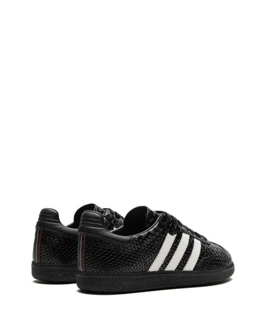 Adidas Black Crocodile-Effect Leather Sneakers