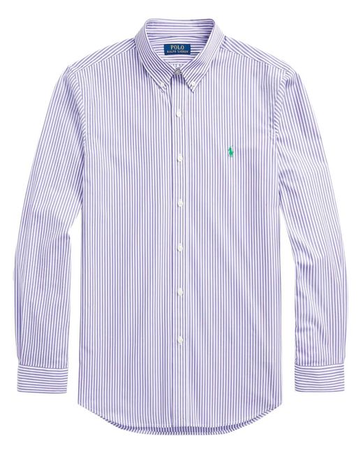 Polo Ralph Lauren Purple Polo Pony-Embroidered Striped Shirt for men