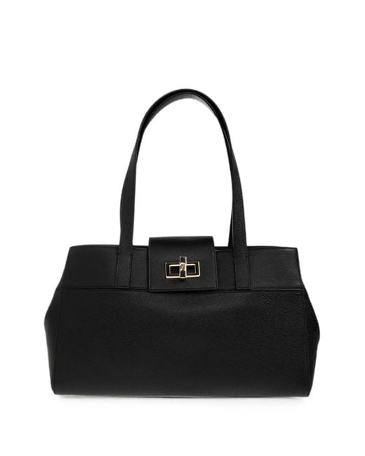 Furla Black Large Amelia Leather Shoulder Bag