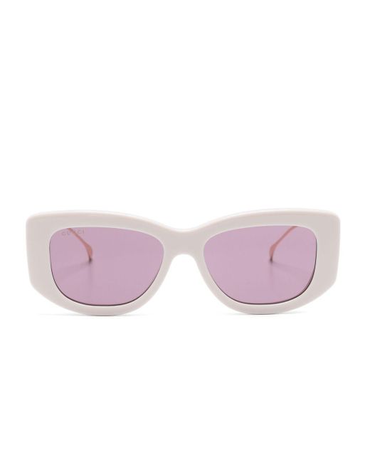 Gucci Pink Double G Butterfly-Frame Sunglasses