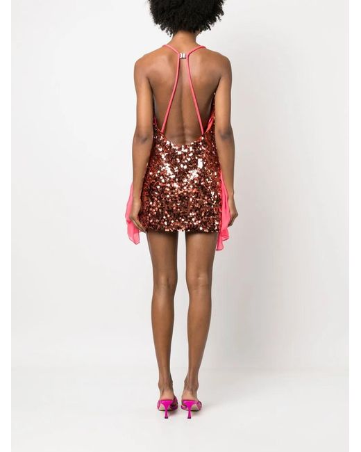 DSquared² Pink Sequin-embellished Mini Dress