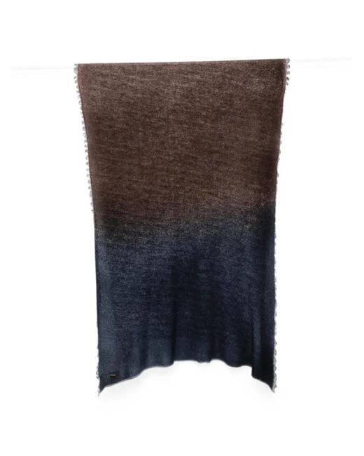 Faliero Sarti Brown Adry Ombré Frayed-Edge Scarf