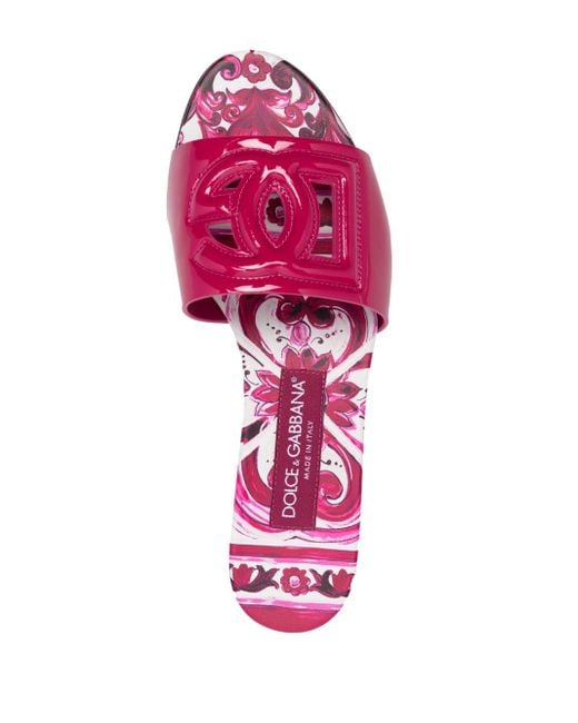 Dolce & Gabbana Slippers Met Logo in het Pink