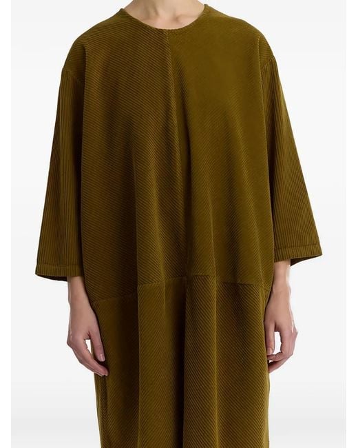 Black Crane Green Radiant Corduroy Maxi Dress