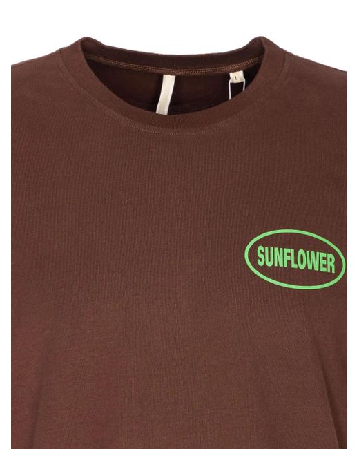 Camiseta con logo estampado sunflower de hombre de color Brown