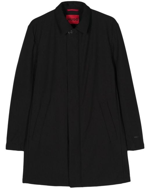 Manteau mi-long à logo imprimé HUGO pour homme en coloris Black