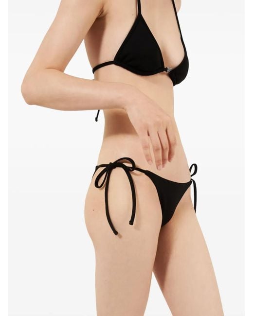 Prada Black Triangle-Cup Halterneck Bikini Top
