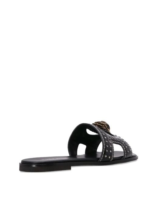 Kurt Geiger Black Eagle-Charm Cut-Out Sandals