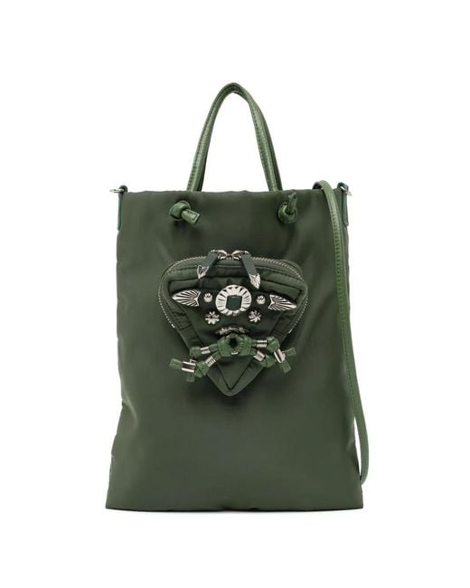 TOGA TOO Green Triangle-Pouch Tote Bag