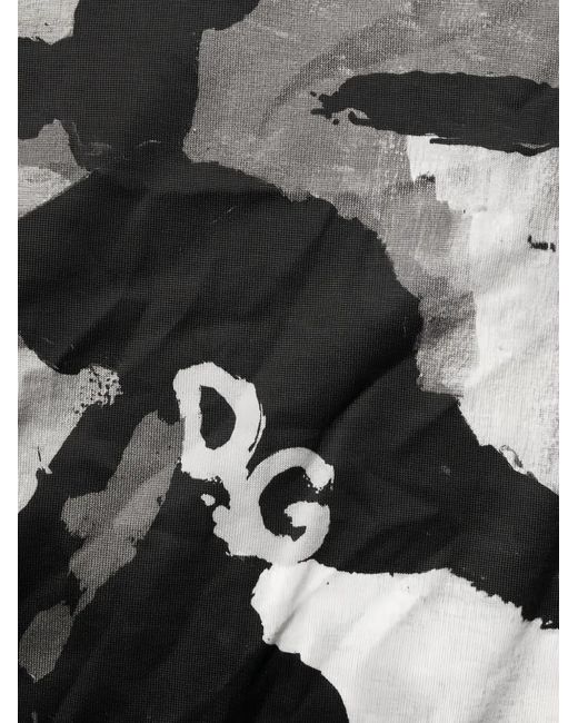 Dolce & Gabbana Black Camouflage-Print Pocket T-Shirt for men