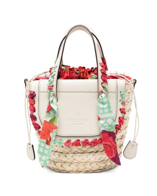CUBA LAB Natural Habanera Floral-Print Bucket Bag